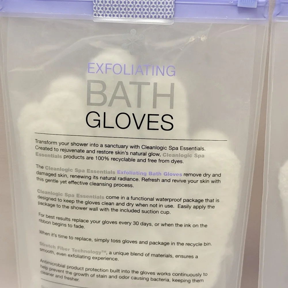 Exfoliating Gloves Body Scrub 2 Pack Shower Spa Exfoliator Organic Clean Logic